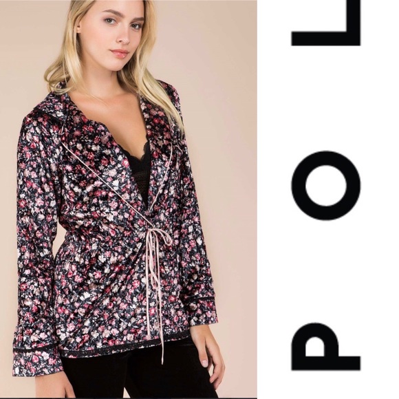 POL Crushed Velvet Cardigan with Drawstring - Picture 3 of 5